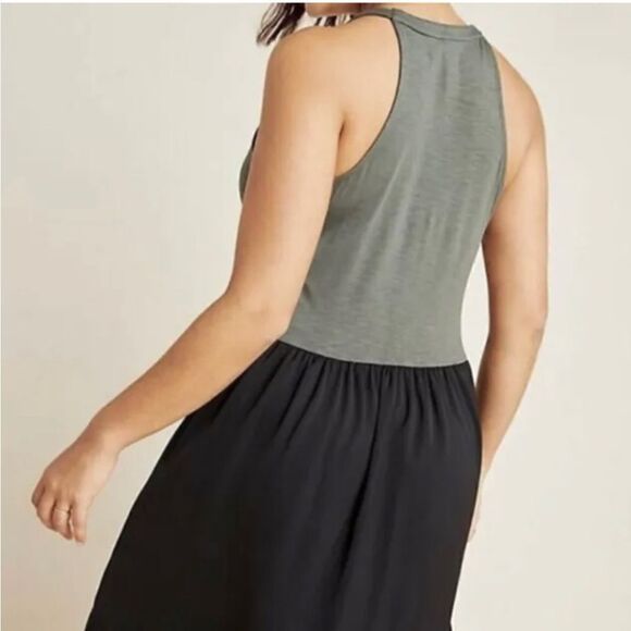 Anthropologie Dolan Fabina Women’s Tank Dress Colorblock Green Black size XS EUC - Picture 7 of 11